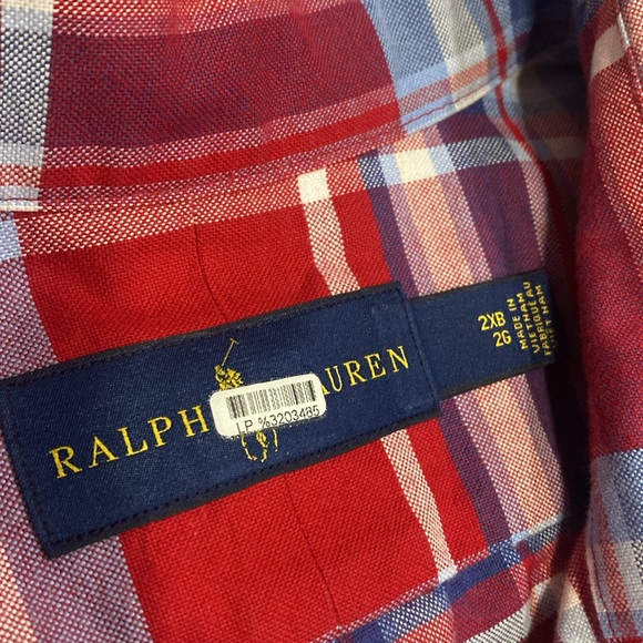 Polo by Ralph Lauren Red and Blue Casual Button Down short sleeve Shirt sz 2XB - Picture 5 of 8